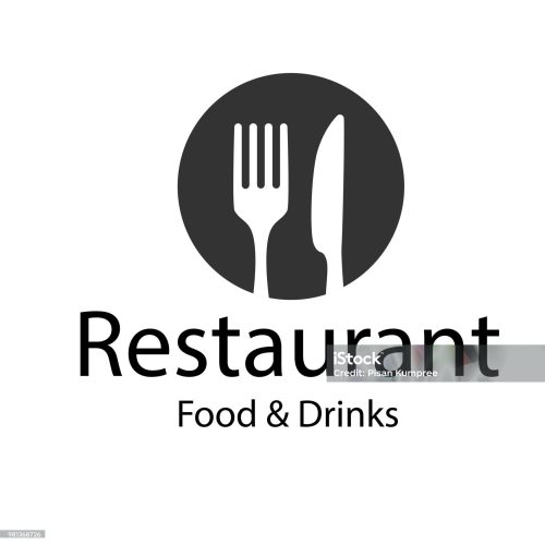 Restaurant Food & Drinks Logo Fork Knife Background Vector Image Restaurant Food & Drinks Logo Fork Knife Background Vector Image